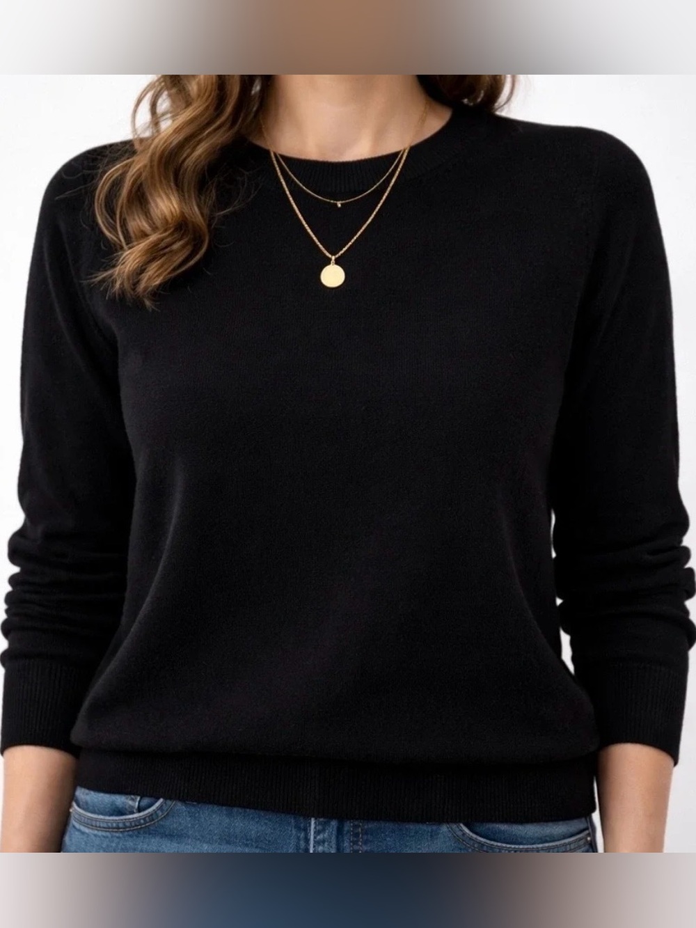 Everlane black cashmere sweater crew neck small